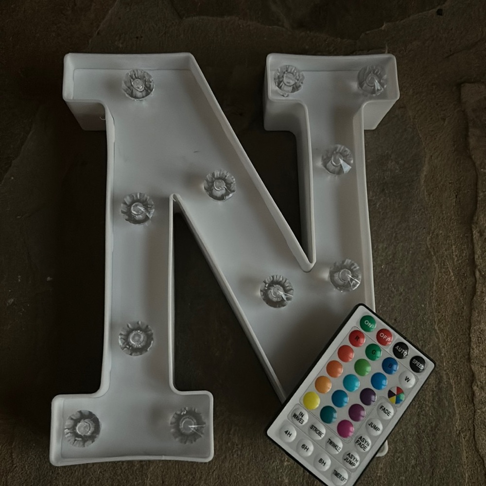 Color changing “N” light with remote
